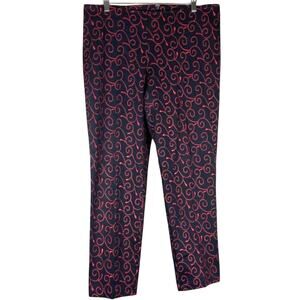 Vintage B&J Black Red High Waisted Twill Retro Dress Pants